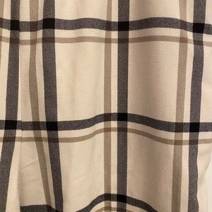 Zara cuffed plaid ecru & navy pants